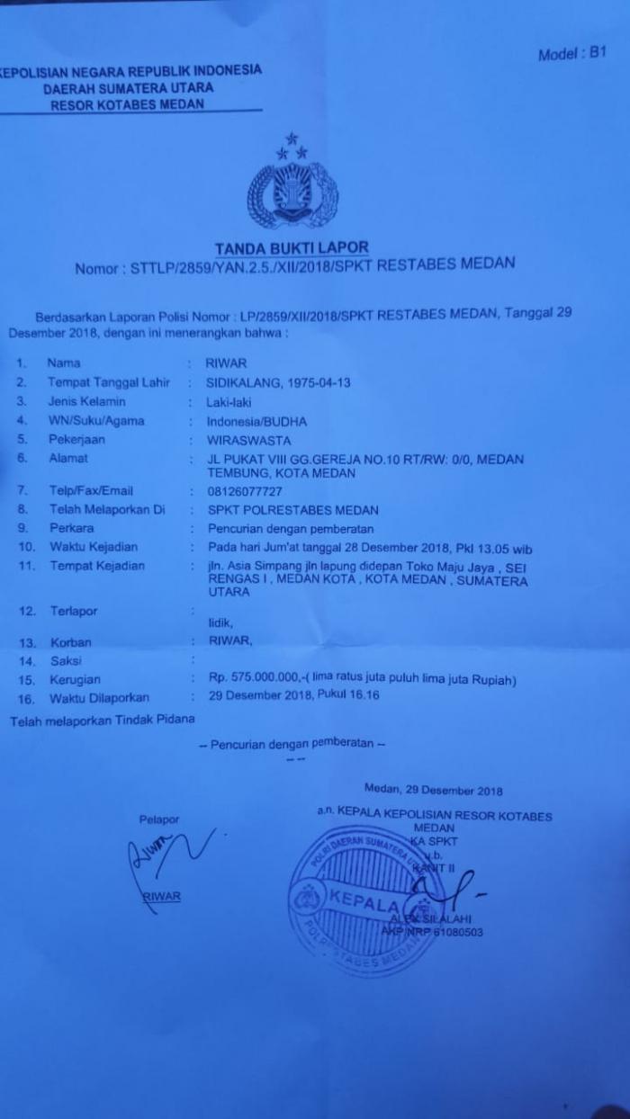 Polrestabaes Medan Belum Mampu Tangkap Perampok Nasabah BCA Modus Pecah Kaca Mobil 