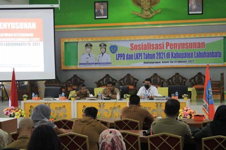 Pemkab Labuhanbatu Gelar Sosialisasi Penyusunan LPPD dan LKPJ Tahun 2021