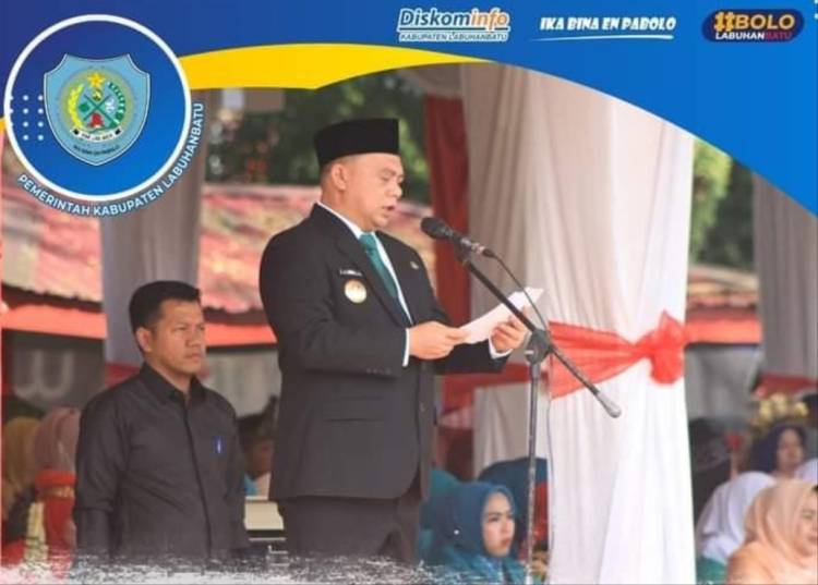 Bupati Labuhanbatu dr.H.Erik Adtrada Ritonga Pimpin Acara Hari Amal Bhakti Ke-77