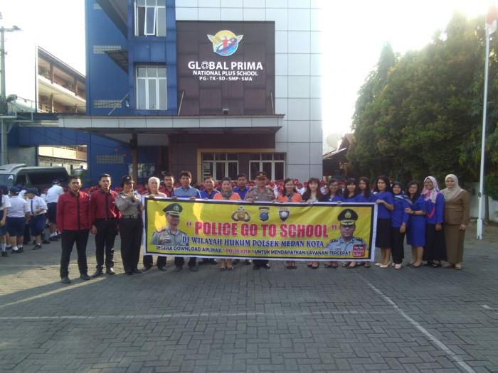 Polsek Medan Kota Goes To School ke Yayasan Global Prima