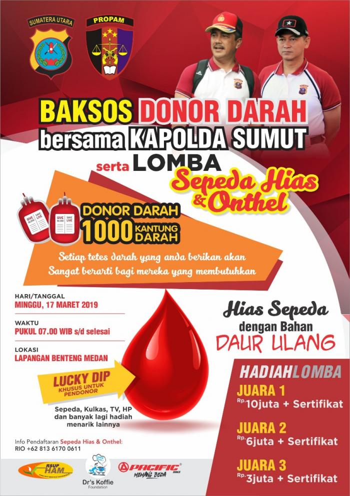 Kapoldasu Ajak Warga Sumut Donor Darah 