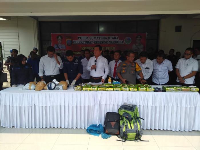 Polda Sumut Amankan 22,69 Kg Sabu dan 20 Ribu Butir Ekstasi