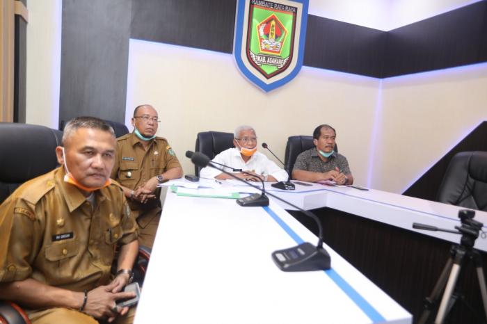 Bahas Corona, Bupati Asahan Video Conference dengan Gubsu 