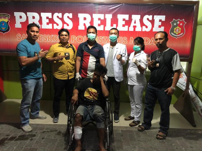 Polsek Patumbak Tembak Residivis Curas