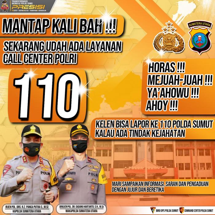 Polri Sediakan Layanan Call Center 110