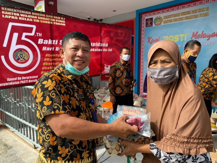 Lapas Klas IIB Pakam Bagikan Sembako, Hand Sanitizer dan Masker 