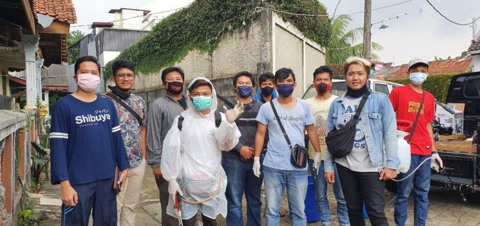 HIPMI Peduli Depok Giat Aksi Sosial Penyemprotan Disinfektan 