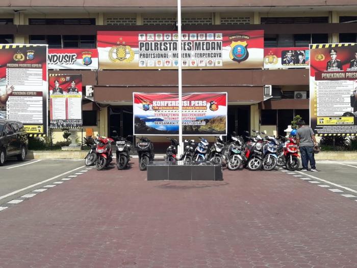 23 Ranmor Terjaring dalam Razia 'Geng Motor' Polrestabes Medan 