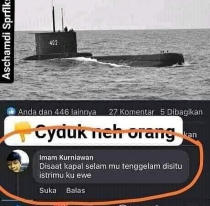 Pemilik Akun FB Lecehkan Korban KRI Nanggala 402 Ditetapkan Tersangka