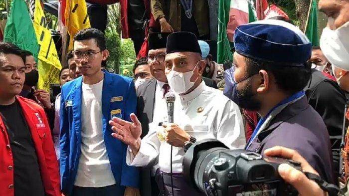 Temui Massa Aksi Mahasiswa, Gubernur Edy Rahmayadi Janji Kawal Tuntutan Mahasiswa