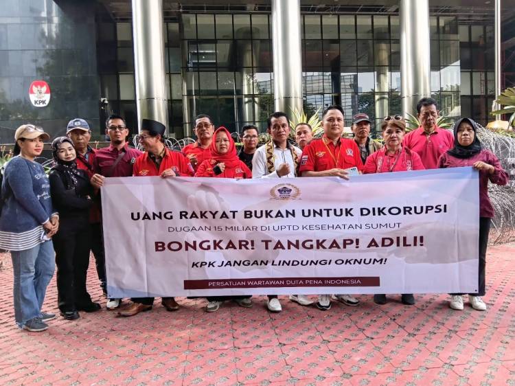 Tuntut Penindakan Kasus Korupsi di Sumut, PWDPI Gelar Aksi di Depan Gedung KPK RI