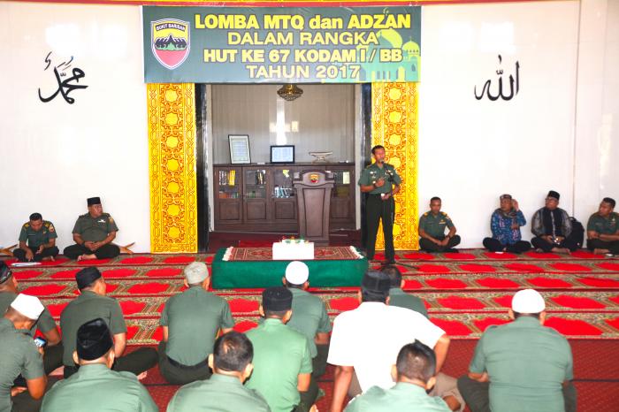 SAMBUT RAMADHAN 1438 H, KODAM I/BB GELAR LOMBA MTQ