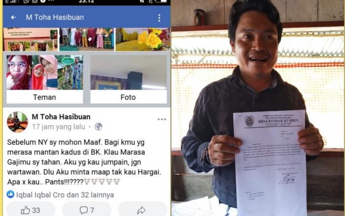 Ini Pengakuan Kades Bandar Kumbul Mengenai Siltap Mantan Kadus 