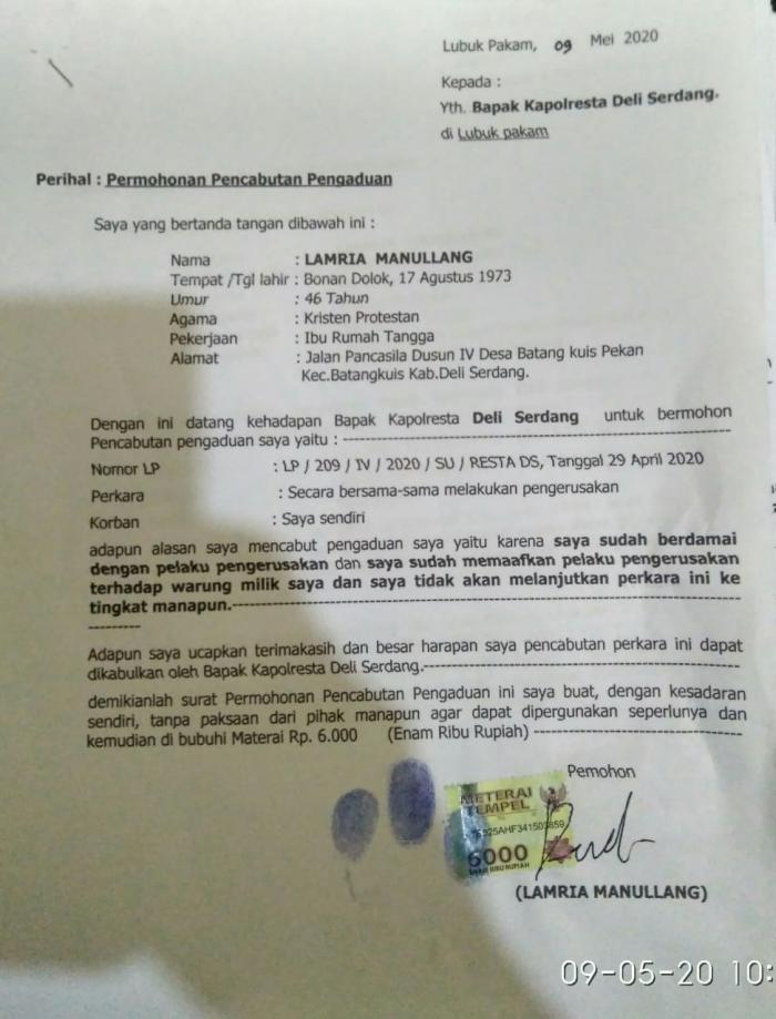 Kasus Penutupan Lapo Tuak di Batangkuis Berujung Damai