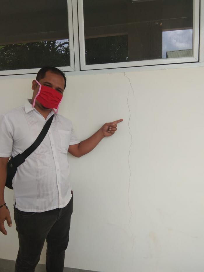 Baru Dibangun Senilai Rp 28 Miliar, Dinding Gedung D RSUD Rantauprapat Sudah Retak