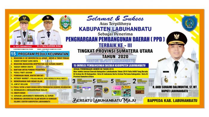 Pemkab Labuhanbatu Terima Penghargaan Pembangunan Daerah Terbaik 2020