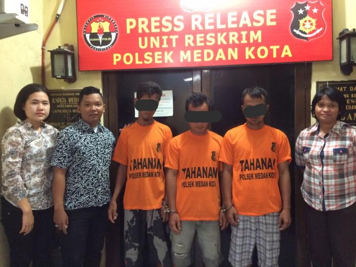 Polsek Medan Kota Tangkap Tiga Penggilir Gadis di Bawah Umur 