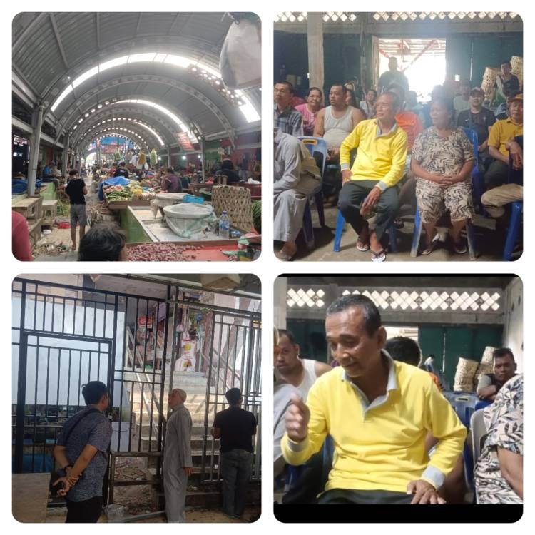 Pedagang Tuntut Janji PUD.Pasar serta Dukung Pembangunan Pembatas Pasar Akik Sukaramai.