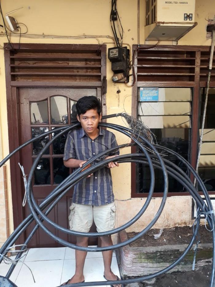 Tim Pegasus Polsek Patumbak Ringkus Pencuri Kabel  