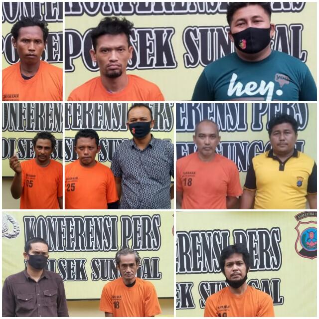 7 Tersangka Pemilik Sabu, Ganja dan Pil Ekstasi Tidur Bareng di Polsek Sunggal