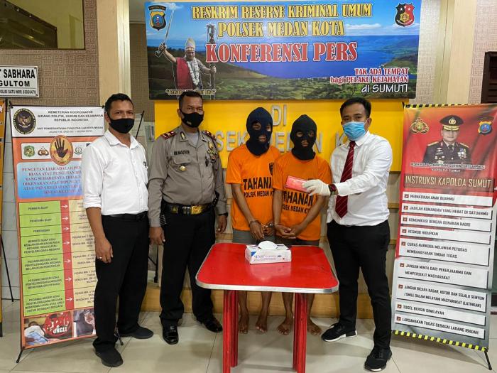 Polsek Medan Kota Amankan Dua Penjambret di Jalan Teratai