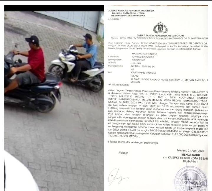 Motor NMax  Dibawa Kabur di Jalan Katamso Medan , Polisi Buru Yudi Bastian, Kanit Resmob : Tim Masih Buru Pelaku