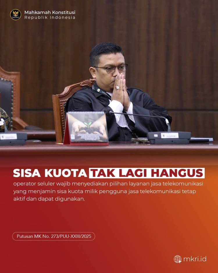 MK Kabulkan Sebagian Gugatan UU Cipta Kerja, Sisa Kuota Internet Harus Tetap Bisa Digunakan
