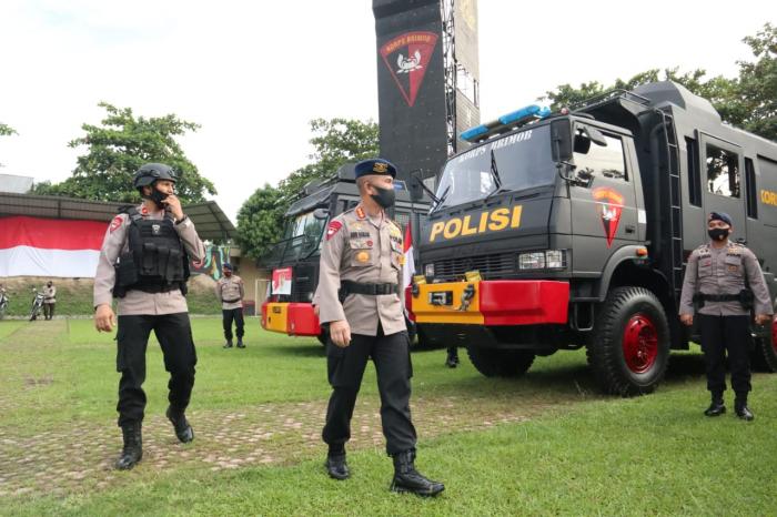 Menjelang Pilkada, Dansat Brimob Polda Sumut Apel Kesiapsiagaan