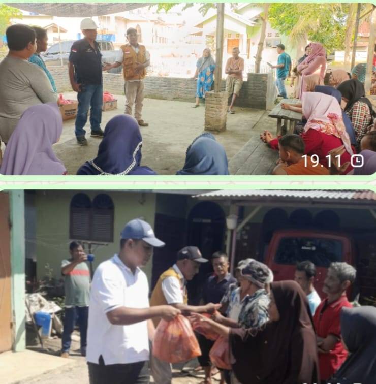 Askep Bersama Ketua SPBUN Gunung Pamela, Berbagi 37 Paket Sembako  Jum'at Berkah berbagi.