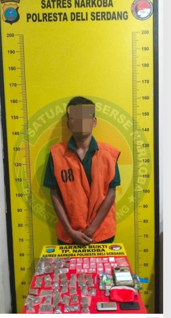 Polres Deliserdang Berhasil Bekuk Bandar Narkoba & Amankan  21 Paket Sabu Serta  46 Paket Ganja