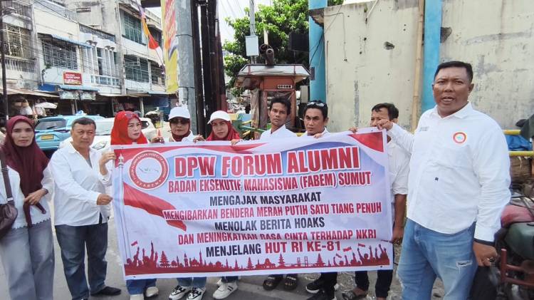 DPW FABEM SUMUT Himbau Masyarakat Kibarkan Bendera Merah Putih Sambut Kemerdekaan RI
