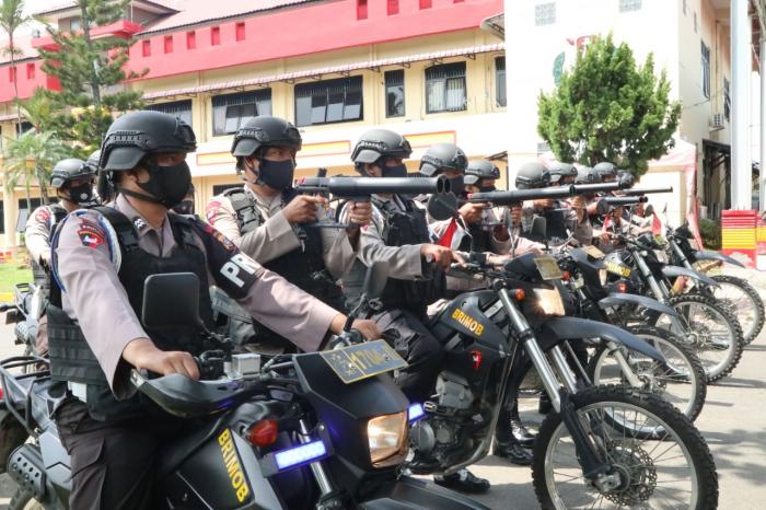Brimob Polda Sumut Gelar Latihan Anti Huru-Hara Pilkada