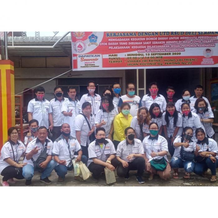Baksos Donor Darah di Vihara Tri Ratna Berjalan Sukses Bersama PSMTI