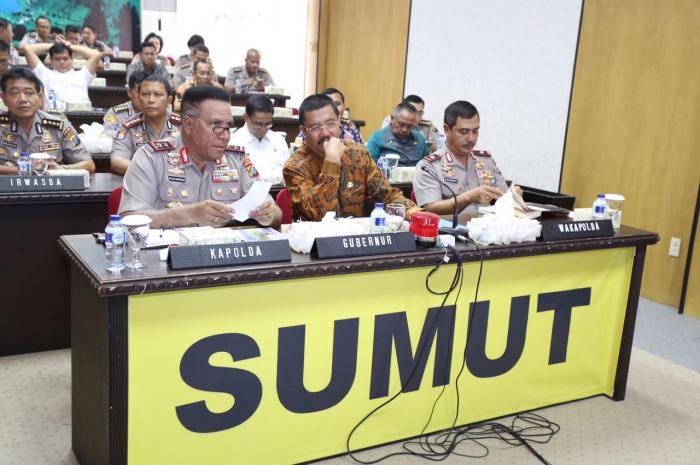 Gubsu dan Kapoldasu Vidcon Terkait Penggunaan Dana Desa