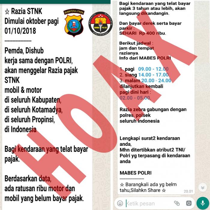 Polda Sumut Bantah Gelar Razia STNK Per 1 Oktober 