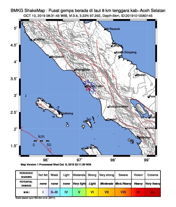 Gempa Tektonik Guncang Tapaktuan-Aceh, Warga Dihimbau Tidak Panik 