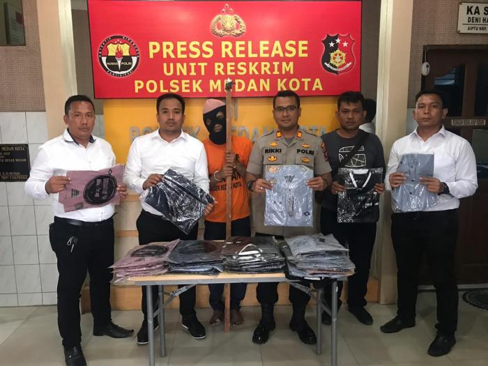 Polsek Medan Kota Tangkap Pencuri Pakaian di Pusat Pasar 