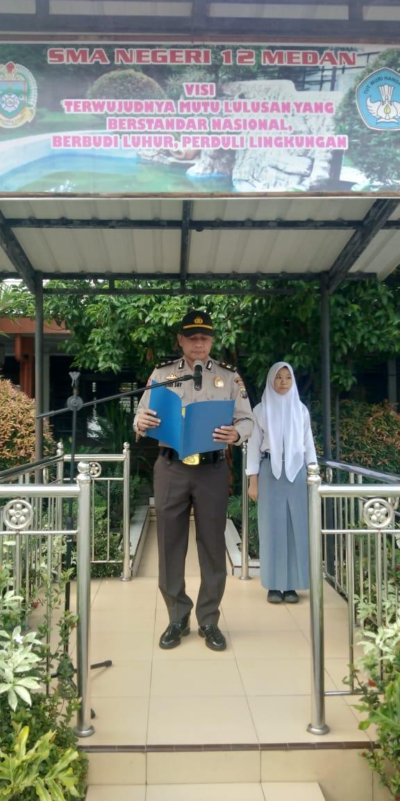 Polsek Helvetia Beri Penyuluhan kepada Siswa Agar Tidak Ikut dalam Aksi Demo 