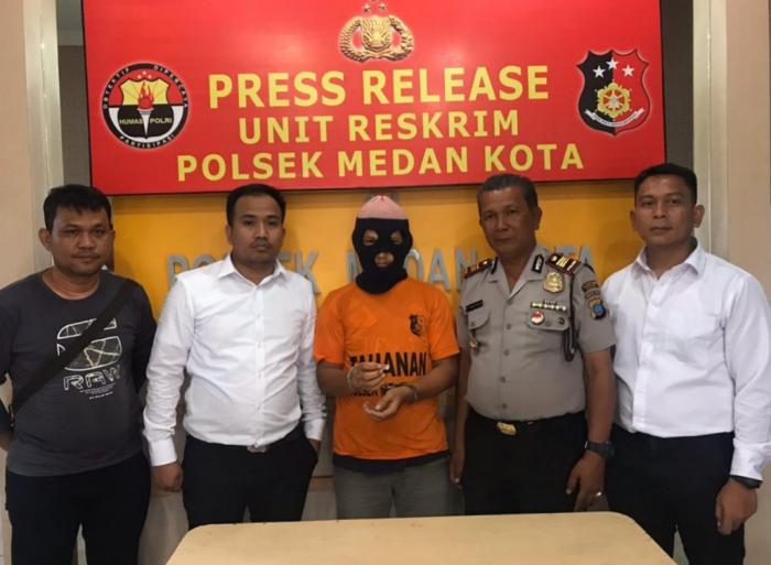 Polsek Medan Kota Ringkus Pemilik Sabu di Kosan Medan