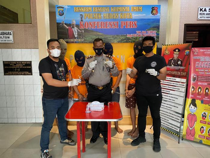 GKN, Polsek Medan Kota Jaring 4 Pria dari Jalan Multatuli 