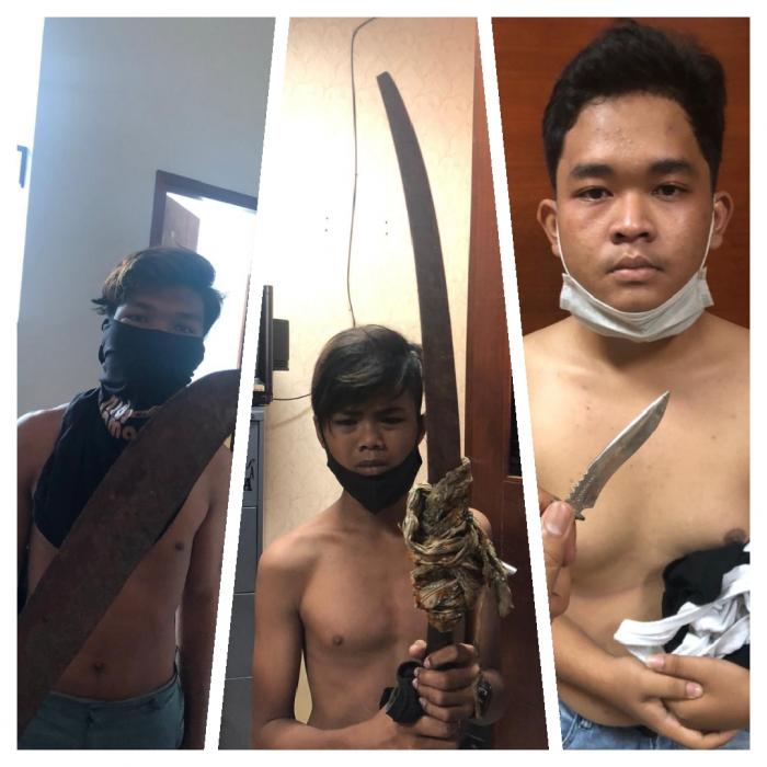 Tiga Pendemo Bawa Sajam Diringkus Polisi