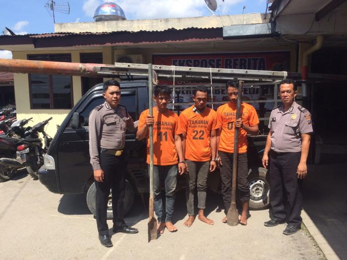 Polsek Sunggal Amankan Pencuri Tiang PT Telkom