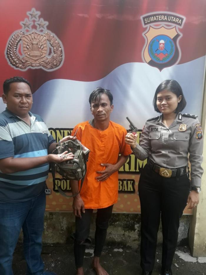 Pria Jambi Bawa Senpi dan Amunisi Ditangkap Pegasus Polsek Patumbak