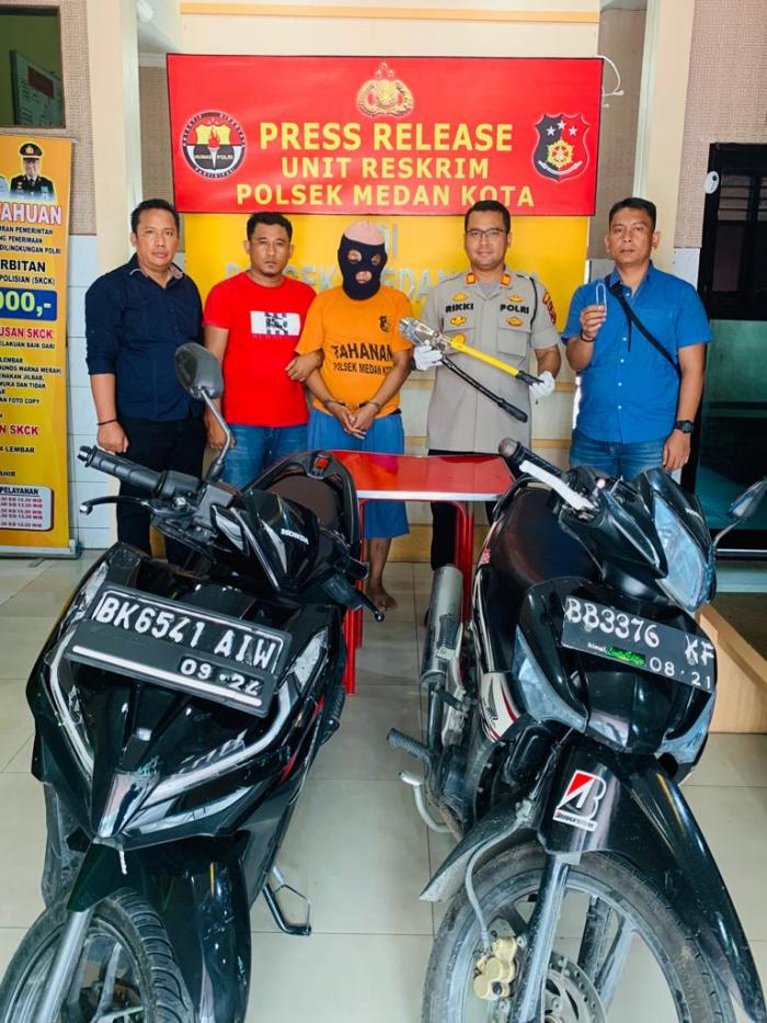 Polsek Medan Kota Tangkap Maling Motor di Kosan