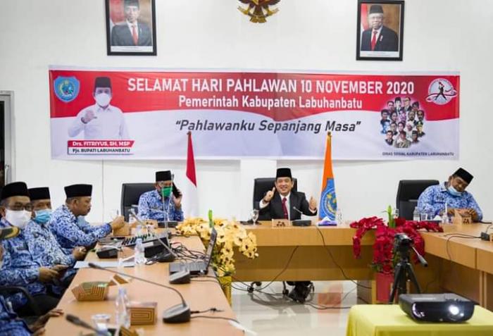 Pemkab Labuhanbatu Peringati Hari Pahlawan Secara Virtual