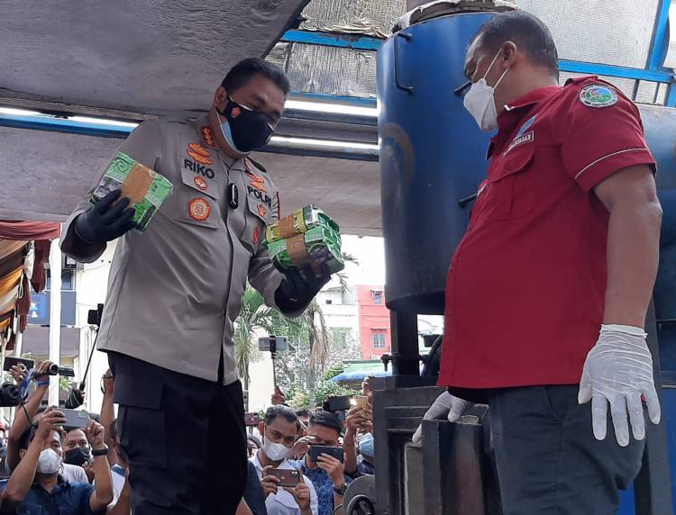Polrestabes Medan Musnahkan Narkoba