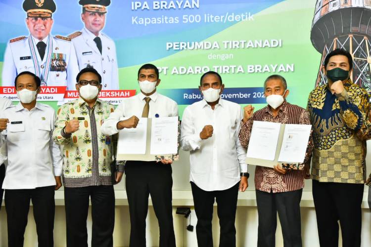 Tirtanadi dan PT Adaro Tirta Brayan Teken MoU Peningkatan Pelayanan Air Minum di Kota Medan