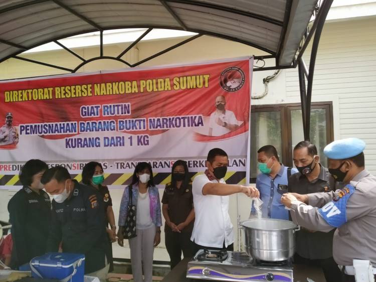 Polda Sumut Musnahkan Barang Bukti